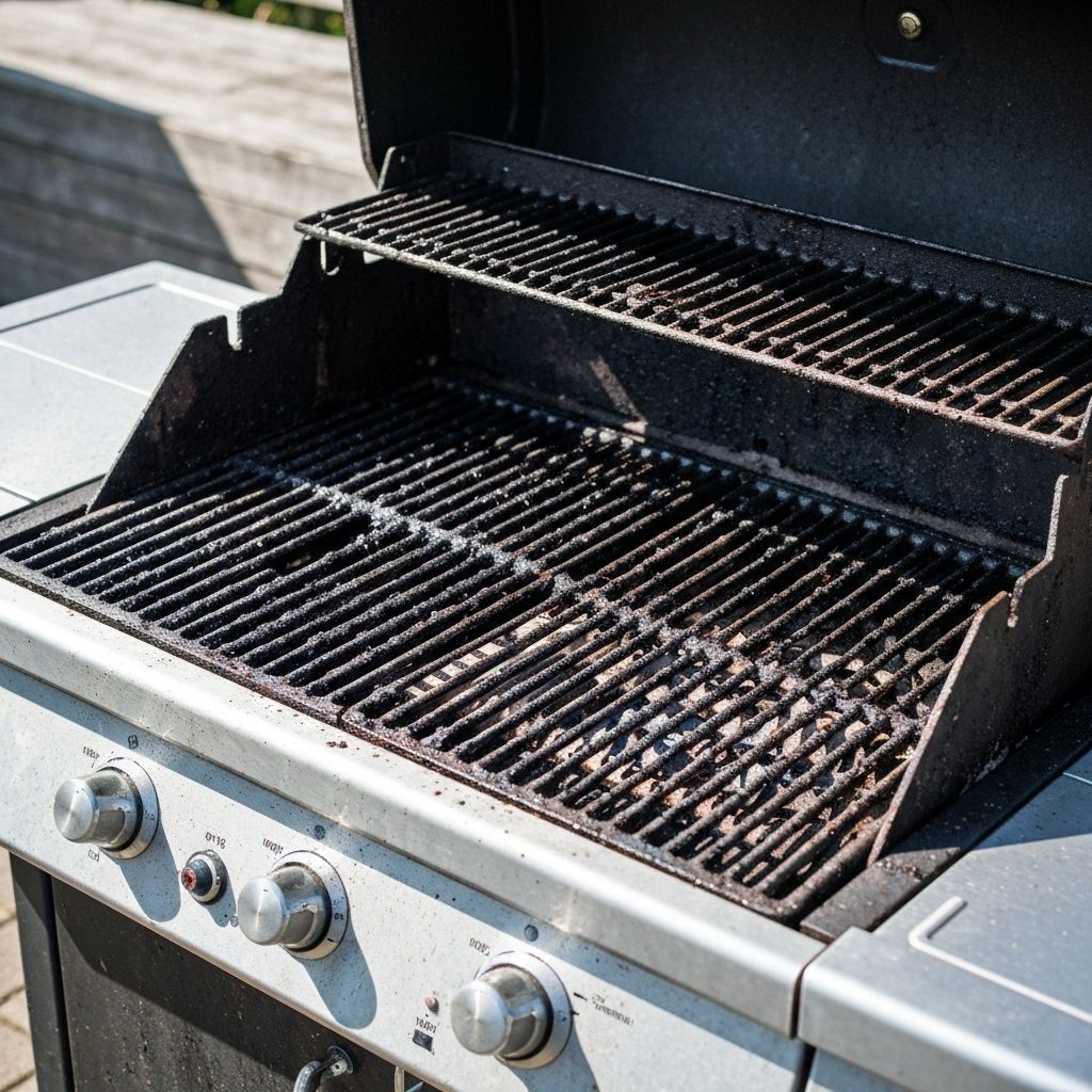 Dirty grill before cleaning
