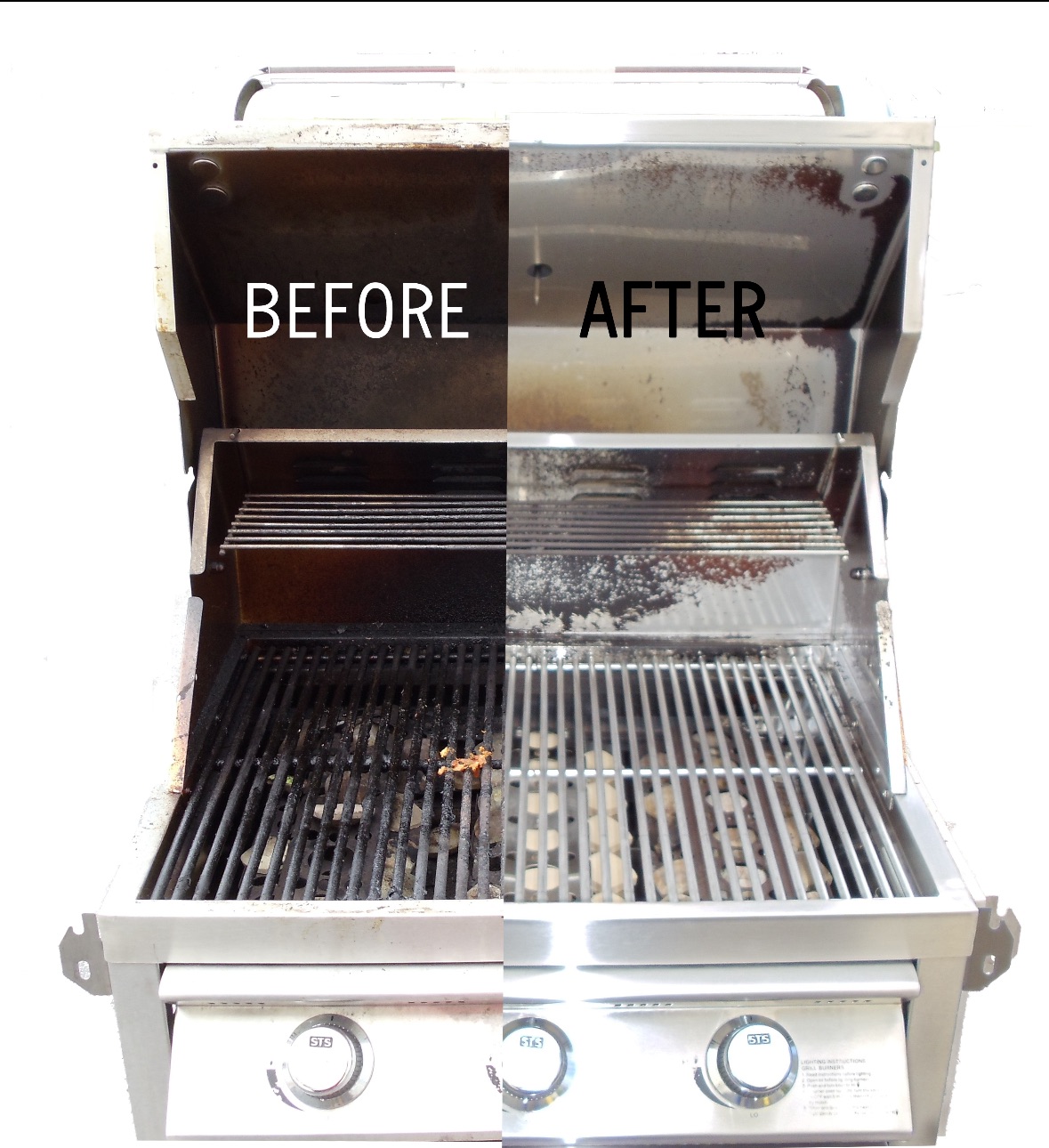 Professional grill cleaning before and after