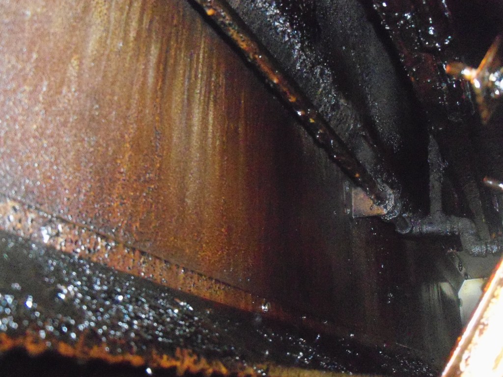 Dirty restaurant hood before cleaning